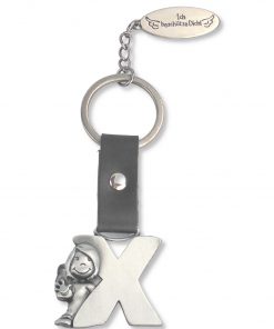 Schutzengel mit Buchstabe "X" als Schlüsselanhänger