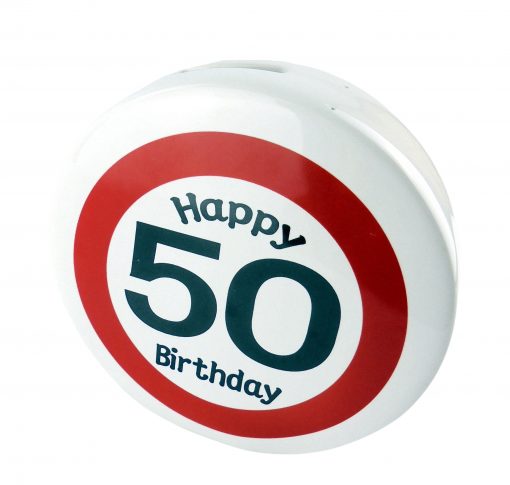 Spardose zum 50. Geburtstag "Happy Birthday"