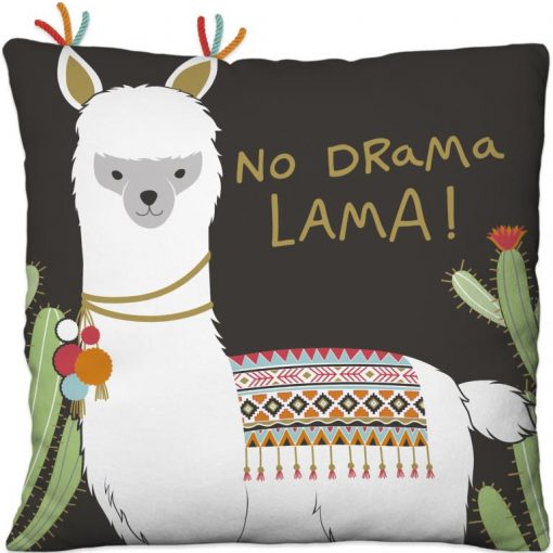 Sheepworld Plüschkissen "No Drama Lama", Vorderseite