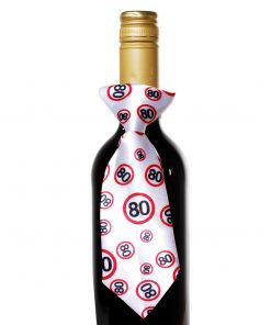 Flaschen-Deko "Krawatte" zum 80. Geburtstag