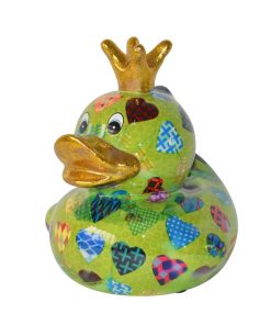 Pomme-Pidou Spardose "Ente Ducky" Hearts, Grün