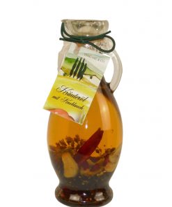 Kräuteröl mit Knoblauch in der Flasche "Egezia"