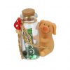 Glücksbringer-Schweinchen mit Flaschenpost und Fliegenpilz
