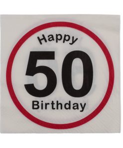 Servietten "Happy Birthday" zum 50. Geburtstag, 20 Stück