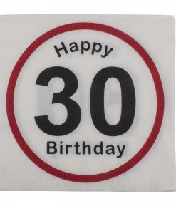 Servietten "Happy Birthday" zum 30. Geburtstag, 20 Stück