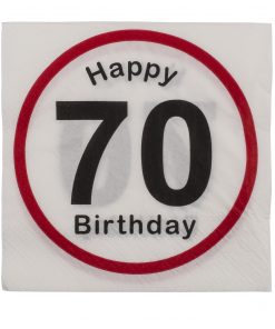 Servietten "Happy Birthday" zum 70. Geburtstag, 20 Stück
