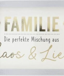Mini-Bilderrahmen mit Schriftzug "Familie - Die perfekte Mischung aus Chaos & Liebe"
