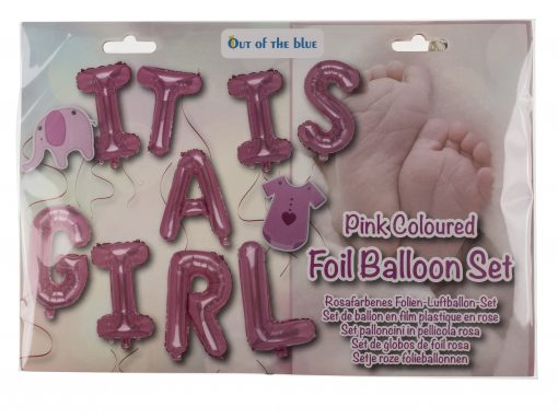 Folien-Luftballon-Set "It is a girl"