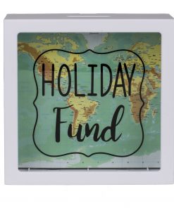Spardose "Holiday Fund" mit Weltkarte