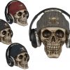 Totenkopf-Spardose mit Mütze und Kopfhörer