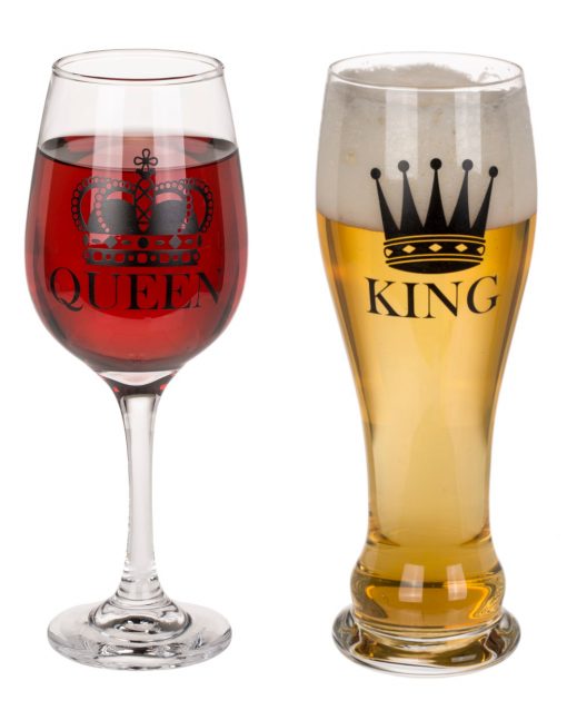 Trinkglas "King & Queen", 2er-Set