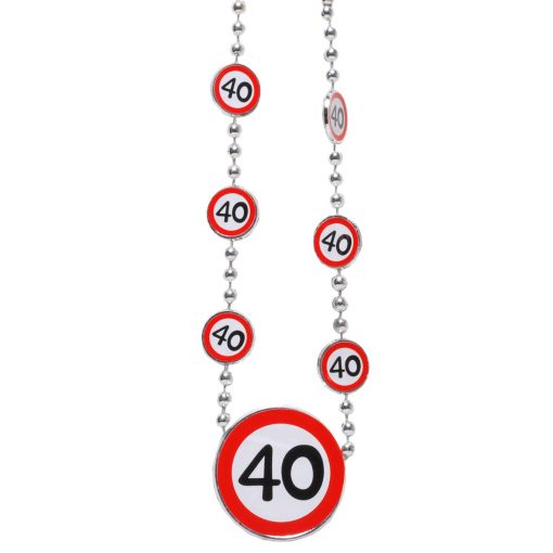 Partykette zum 40. Geburtstag "Verkehrsschild"