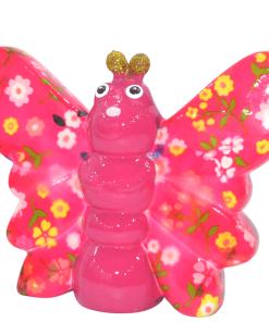 Pomme-Pidou - Schmetterlingsspardose Bibi - "Spring Flowers" in pink