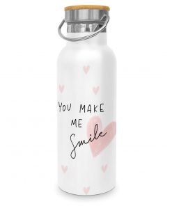 Doppelwandige Thermosflasche aus Edelstahl "You make me smile"