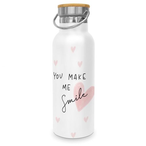 Doppelwandige Thermosflasche aus Edelstahl "You make me smile"