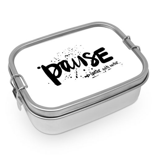 Lunchbox aus Edelstahl "Pause"