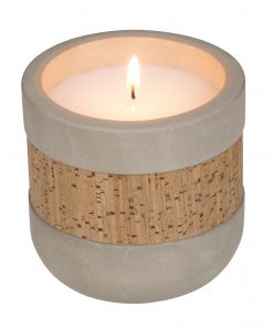 Echtwachs-Kerze im Zementtopf mit Kork (Klein)