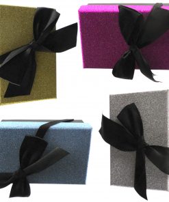 Geschenkkartonage mit Schleife, verschiedene Farben