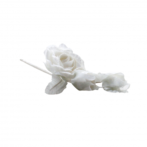 Weißer Rosenzweig zur Hochzeitsdekoration aus Stoff
