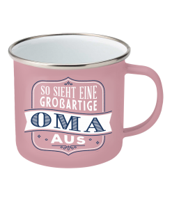 Top-Lady Emaille-Becher Oma