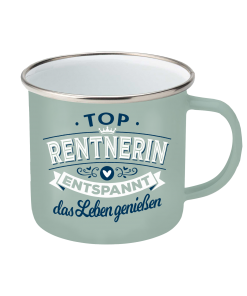 Top-Lady Emaille-Becher Rentnerin
