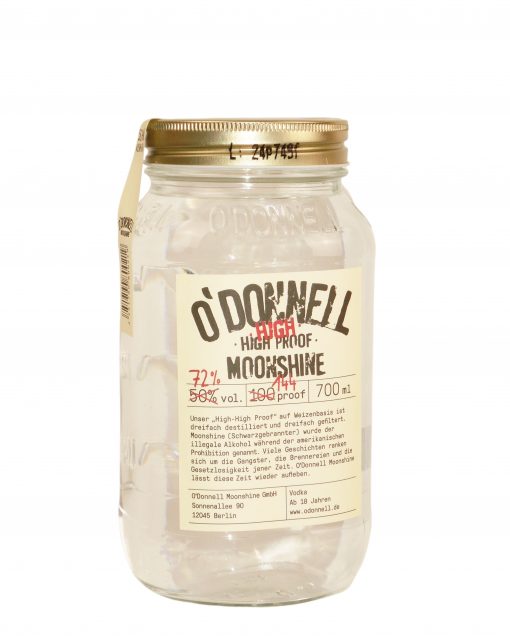 O'Donnell Moonshine Weizenbrand - High High Proof, 72% vol.