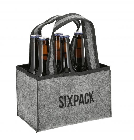 Flaschentasche aus Filz "Sixpack", 6 Flaschen