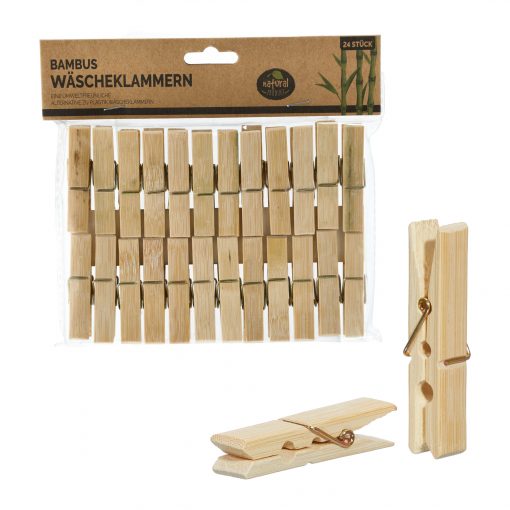 Bambus Wäscheklammer, 24er Pack