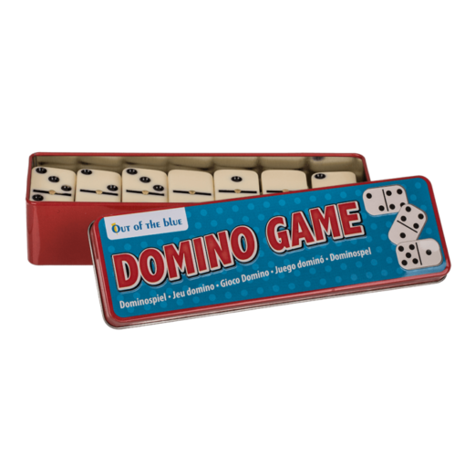 Dominospiel in Blechdose