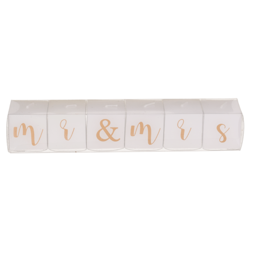 Kerzenblock mit Schrift "Mr. & Mrs."