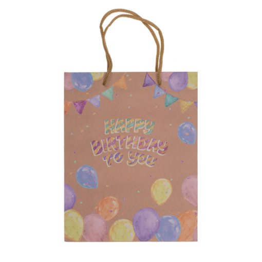 Kraftpapier-Geschenktüte "Happy Birthday"