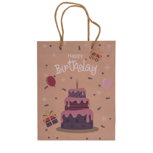 Kraftpapier-Geschenktüte "Happy Birthday"