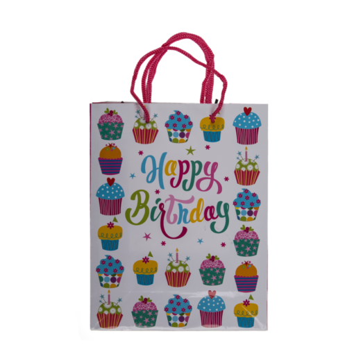 Papier-Geschenktüte "Happy Birthday" klein