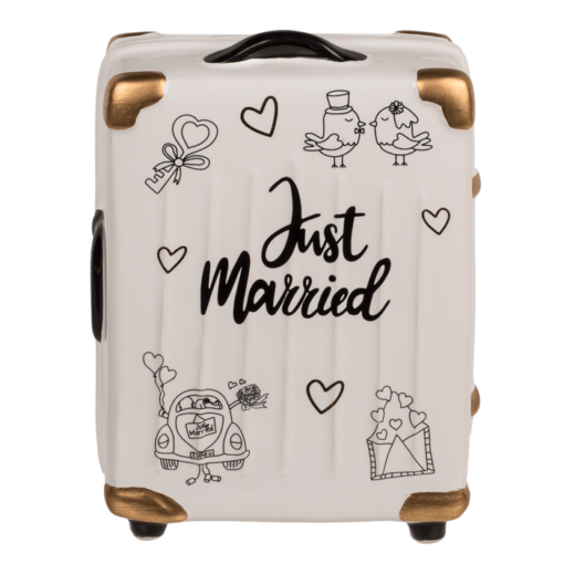 Spardose Trolley-Koffer "Just married"