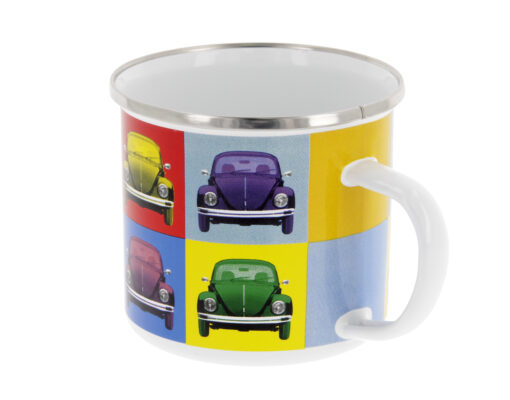 VW Käfer Emaille Tasse - Multicolor in verschiedenen Blickwinkel