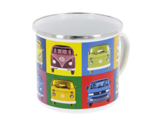 VW T1 Bus Emaille Tasse - Multicolor