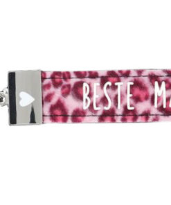 Schlaufen Schlüsselanhänger "Glücksfilz - Beste Mama" mit Metallabschluss