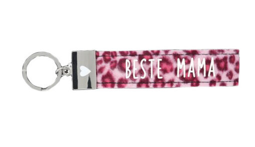 Schlaufen Schlüsselanhänger "Glücksfilz - Beste Mama" mit Metallabschluss