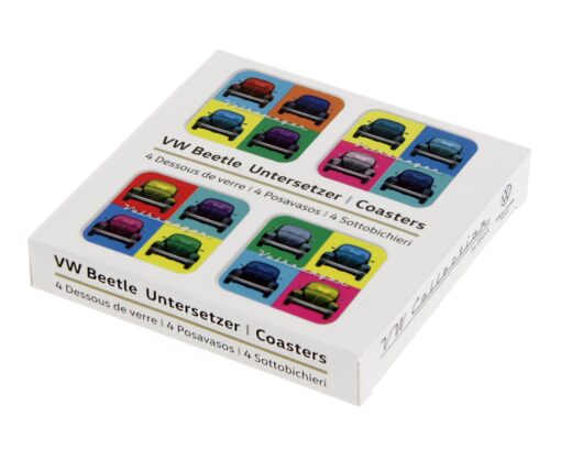 VW Käfer/Beetle Untersetzer - Multicolor, 4er Set
