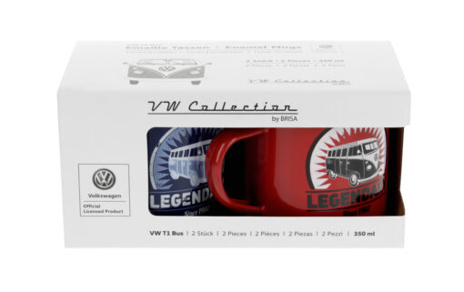 VW T1 Bulli Emaille Tassen - Legendary - 2er-Set, 350ml