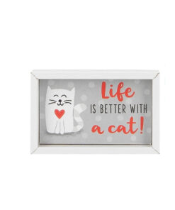 Mini-Magnet im Rahmen - Life with a cat