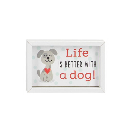 Mini-Magnet im Rahmen - Life with a dog