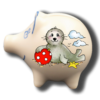 Handgemachtes Sparschwein Seehund "Ball"
