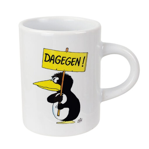 Espressotasse mit Spruch "Dagegen" von Uli Stein