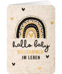 Sheepworld Grußkarte Leinen - Hallo Baby