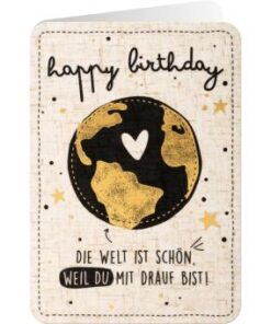 Sheepworld Grußkarte Leinen - Happy Birthday