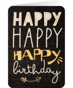 Sheepworld Grußkarte Leinen - Happy Happy Birthday