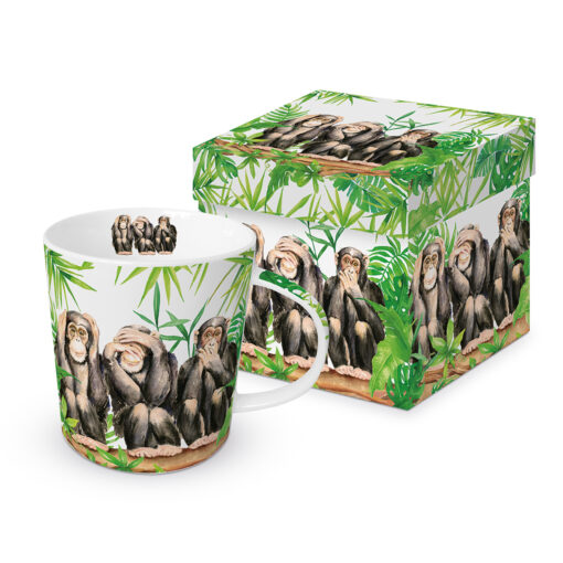 ppd Tasse "Three Apes" im Geschenkkarton