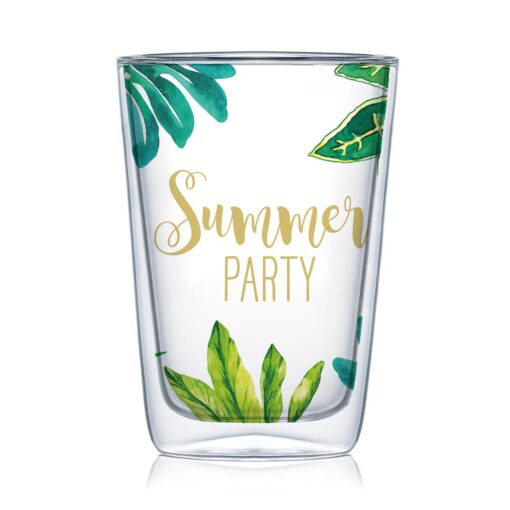 ppd Doppelwand-Trinkglas "Jungle Summer Party"