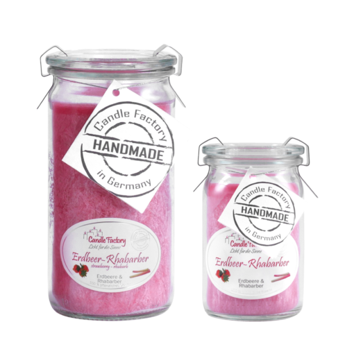 Candle Factory Duftkerze - Erdbeer-Rhabarber im Weck-Glas